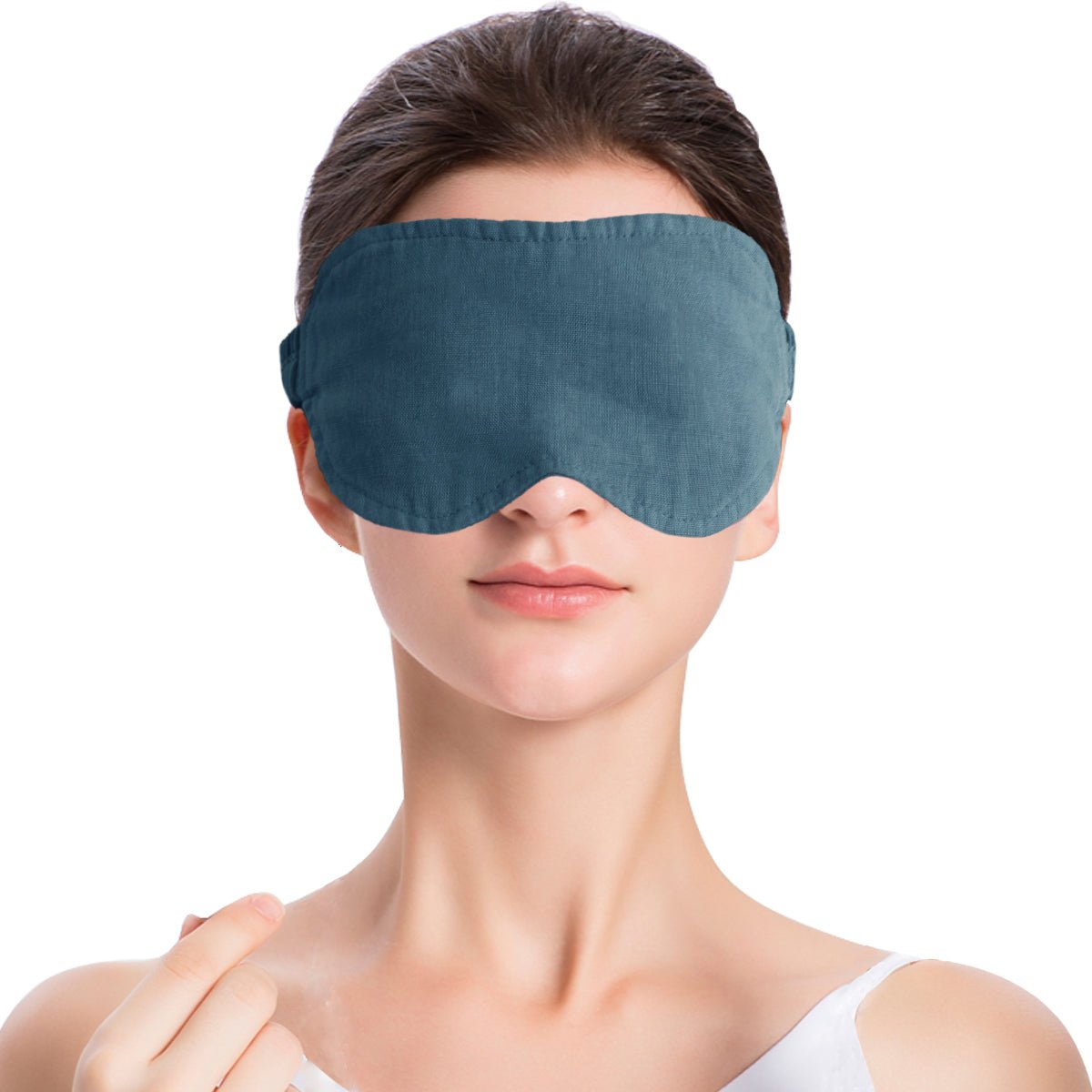 Vintage Blue 100% Organic Linen Eye Mask - Victory Symbol
