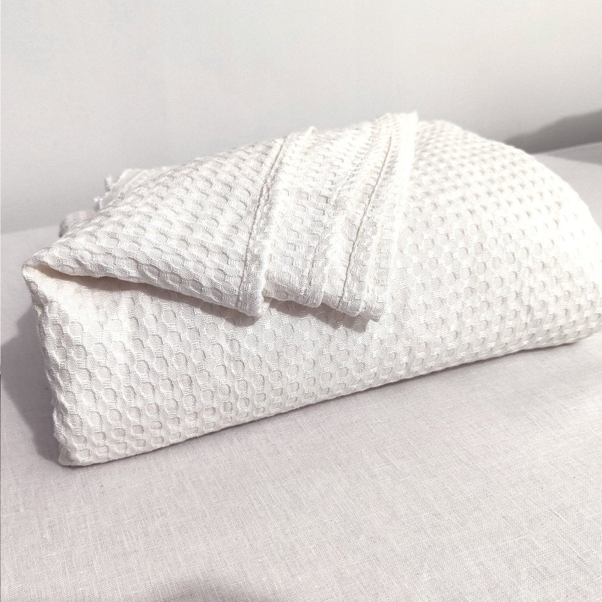 White 100% Organic Bamboo Blanket - Victory Symbol