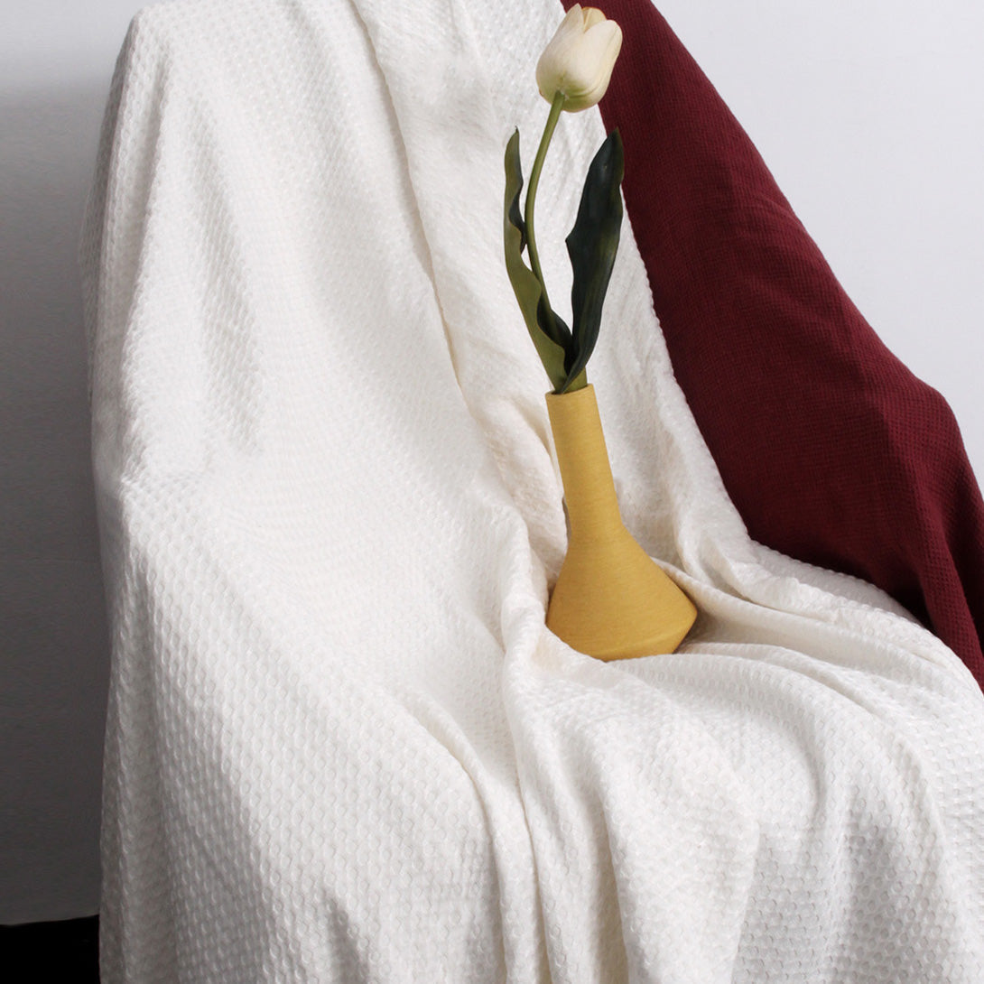 White 100% Organic Bamboo Blanket-Victory Symbol