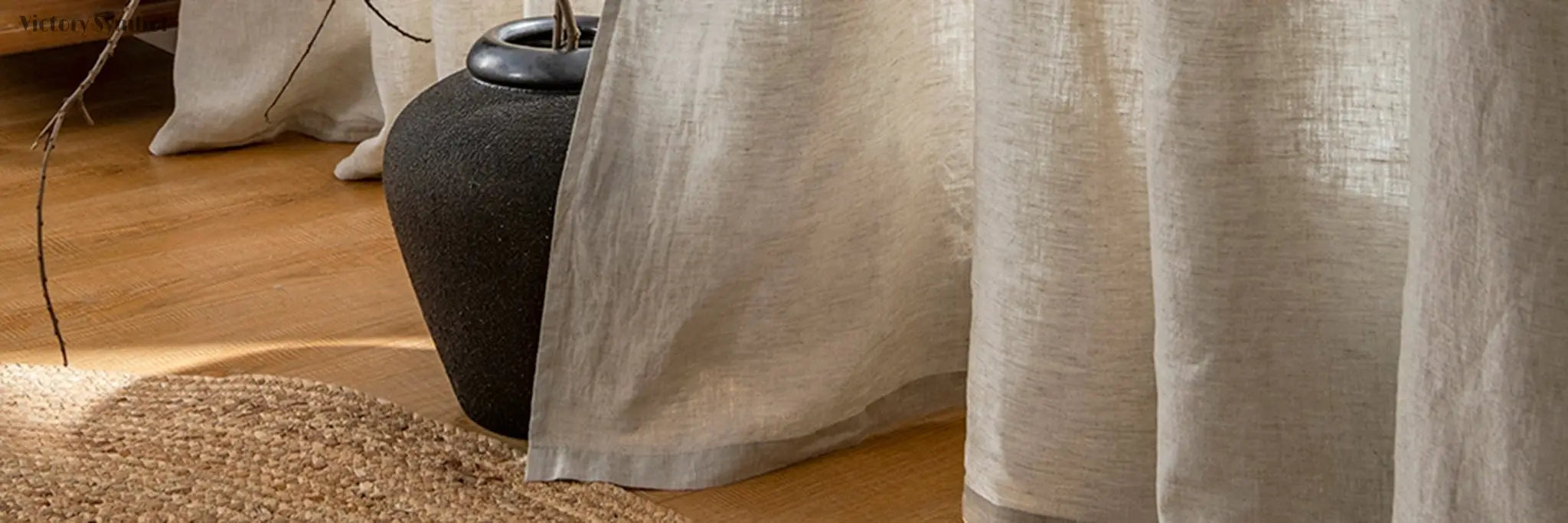 Linen Curtain - Victory Symbol