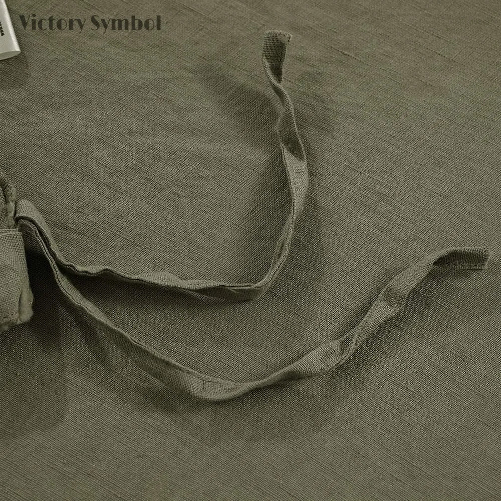 Burnt Olive 100% Organic Linen Duvet Cover (Only 1 Piece) - Victory Symbol