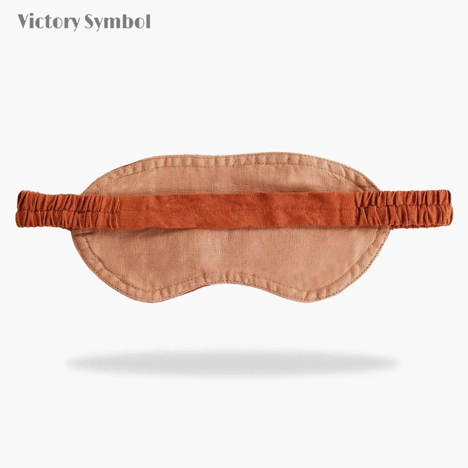 Caramel Colorblock 100% Organic Linen Eye Mask - Victory Symbol