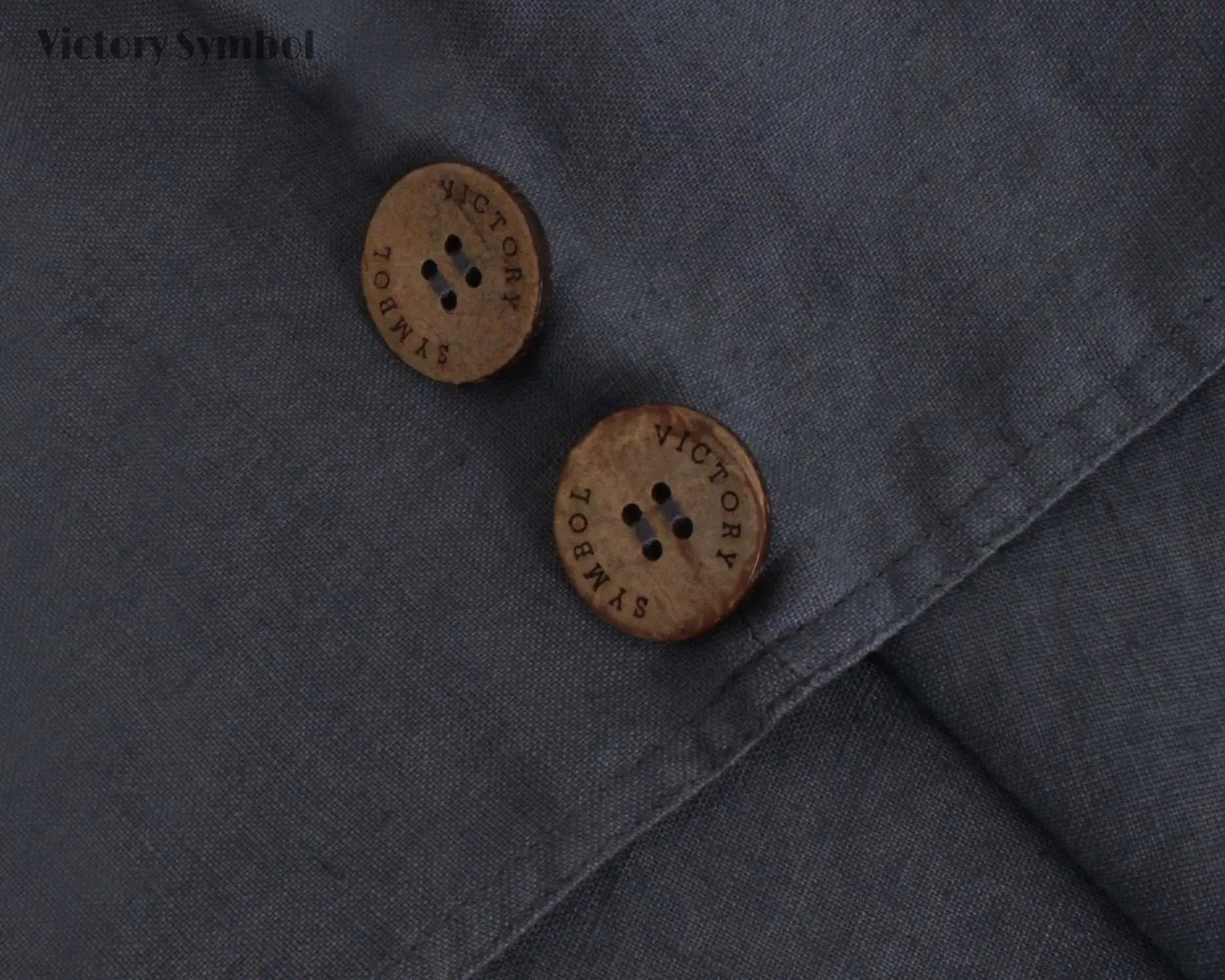 Charcoal Black 100% Organic French Linen 2 - Pack Hair Towel Wrap - Victory Symbol