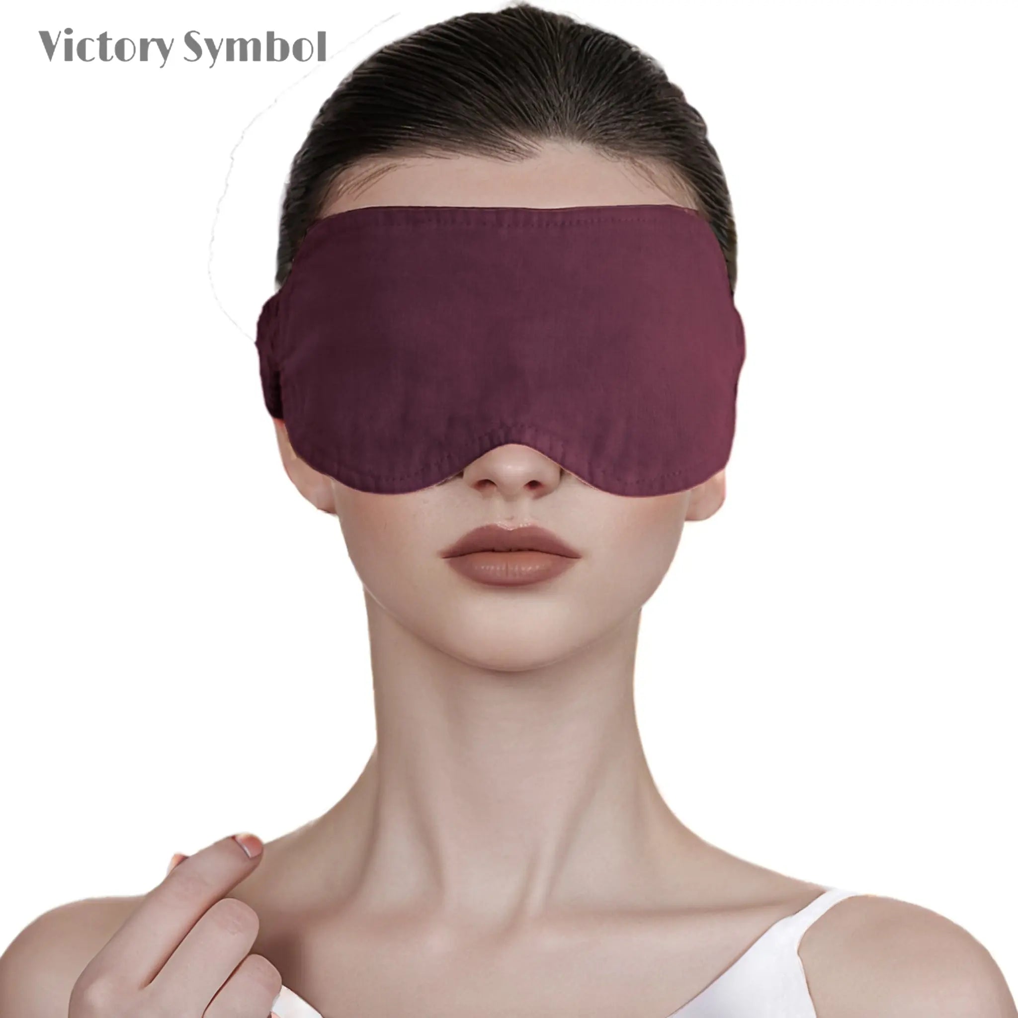 Claret 100% Organic Linen Eye Mask - Victory Symbol
