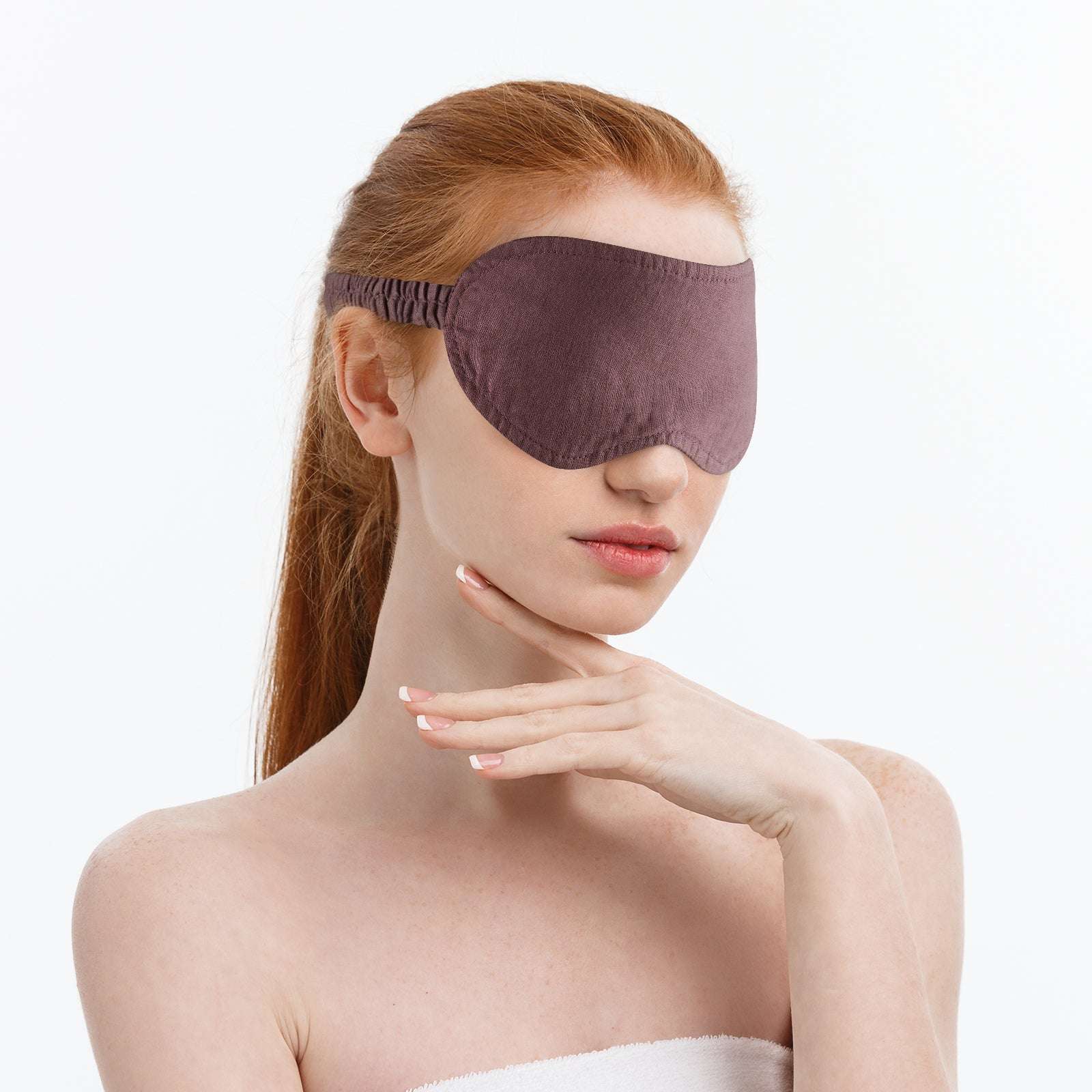 Cocoa 100% Organic Linen Eye Mask-victory symbol