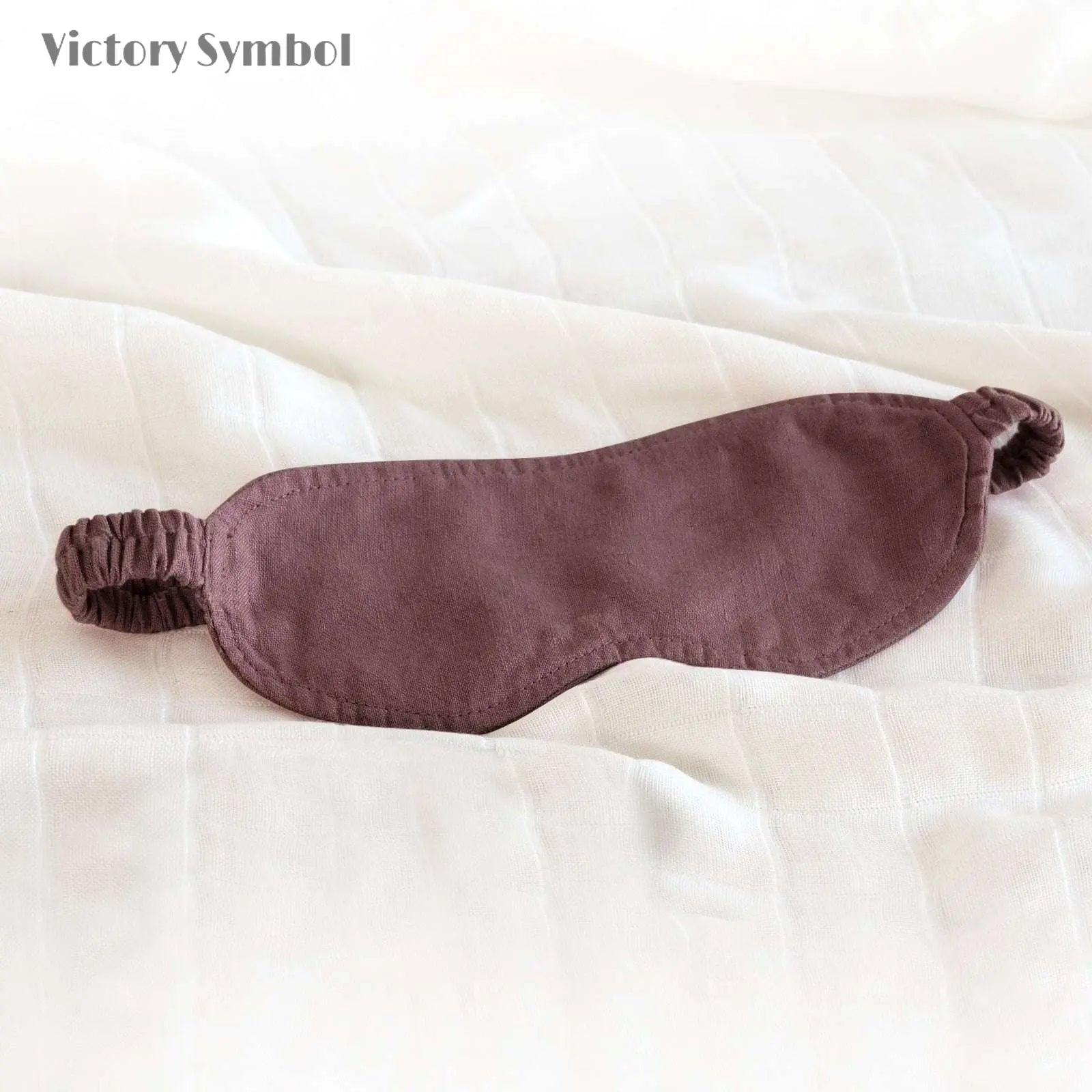 Cocoa 100% Organic Linen Eye Mask-victory symbol