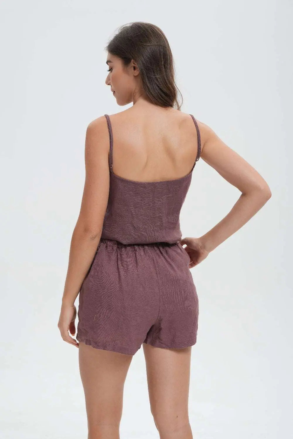 Cocoa Women's  100% Organic  Linen Shorts-victory symbol