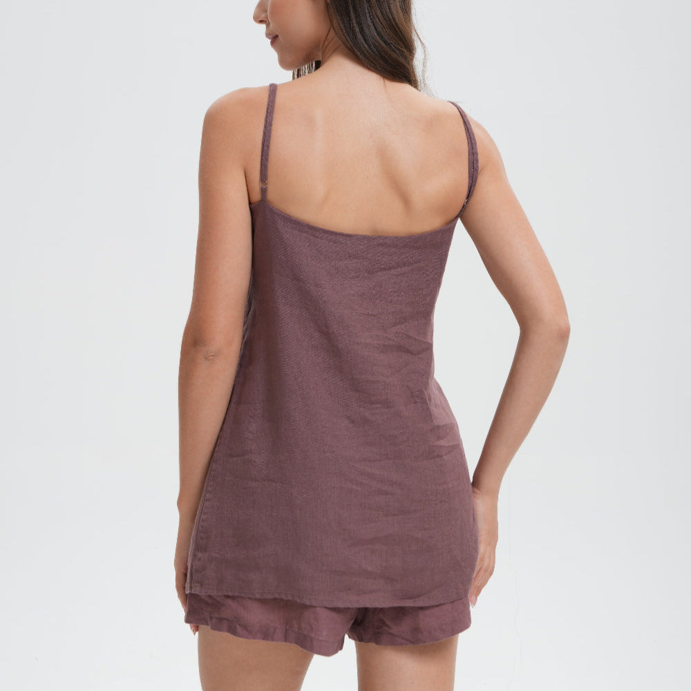 Cocoa Women's Linen Camisole-victory symbol