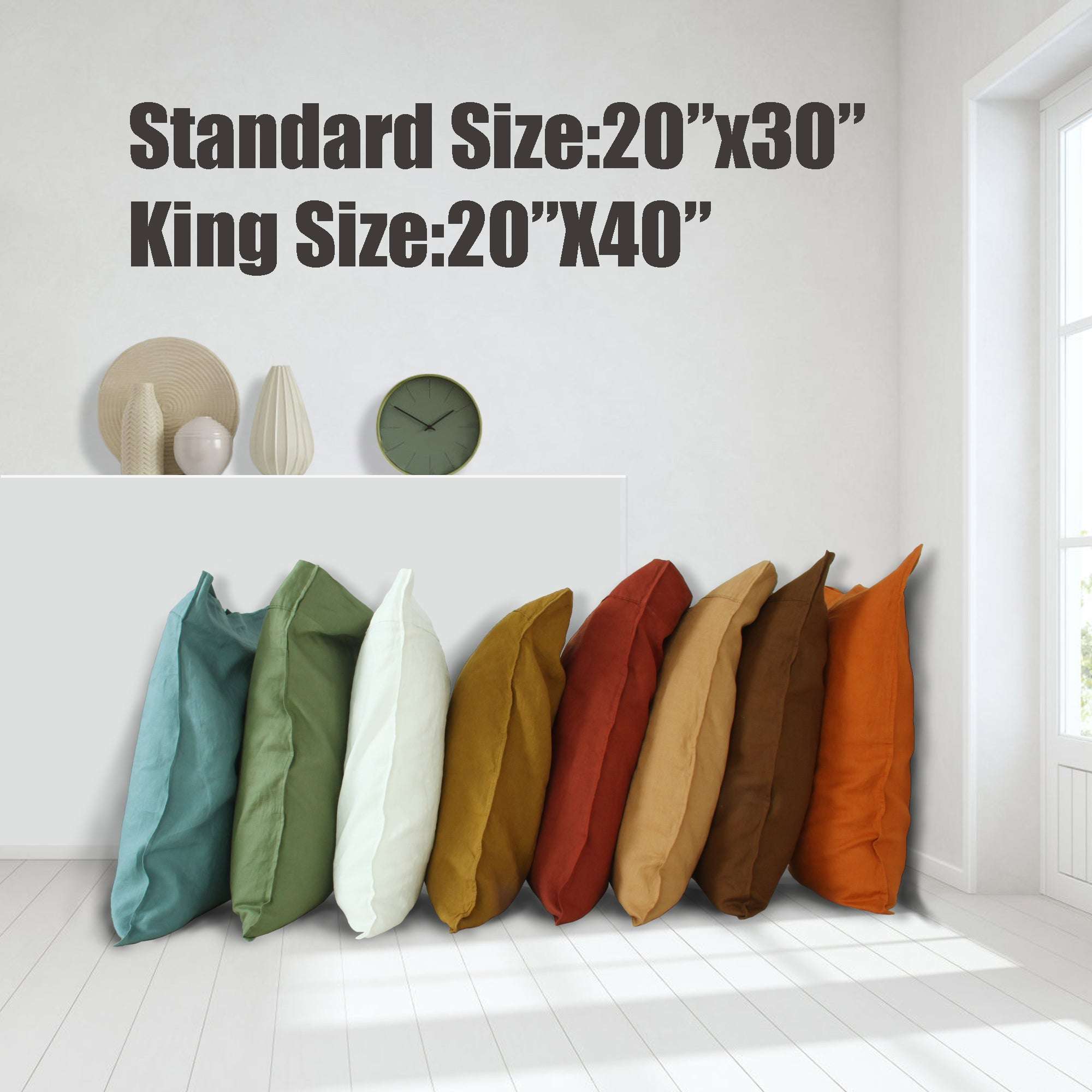  100% Organic Linen Pillowcases Size-victory symbol