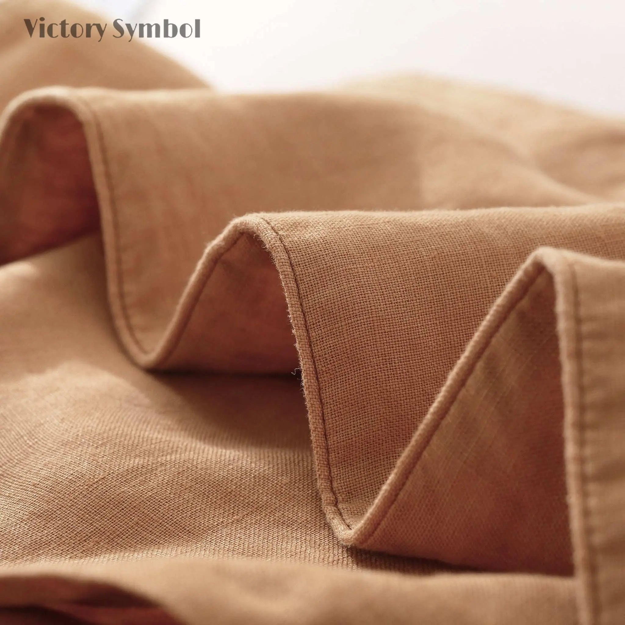 Dusty Terracotta 100% Organic Linen Euro Pillowcases - Victory Symbol