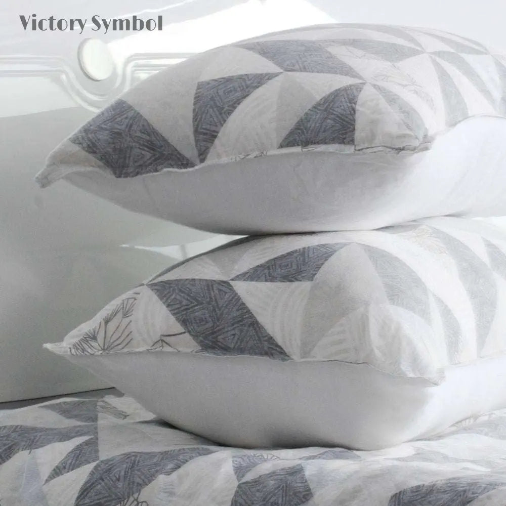 Geometric 100% Organic Linen Duvet Cover Set-victory symbol