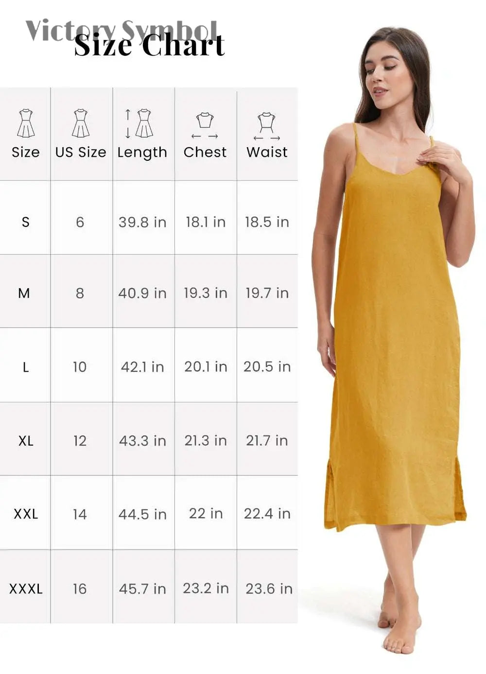 Ginger Yellow 100% Organic Linen Midi Dress-victory symbol