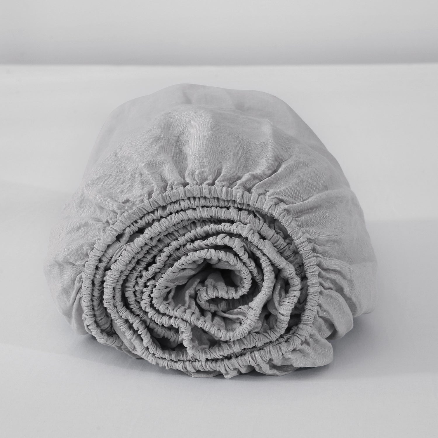 Grey 100% Organic Linen Fitted Sheet-Victory Symbol