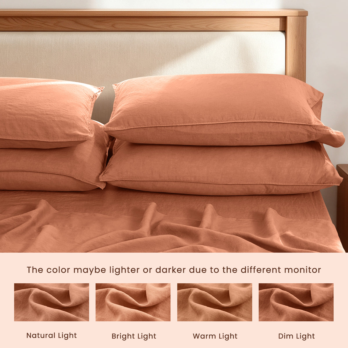 Hazelnut 100% Organic Linen Pillowcases