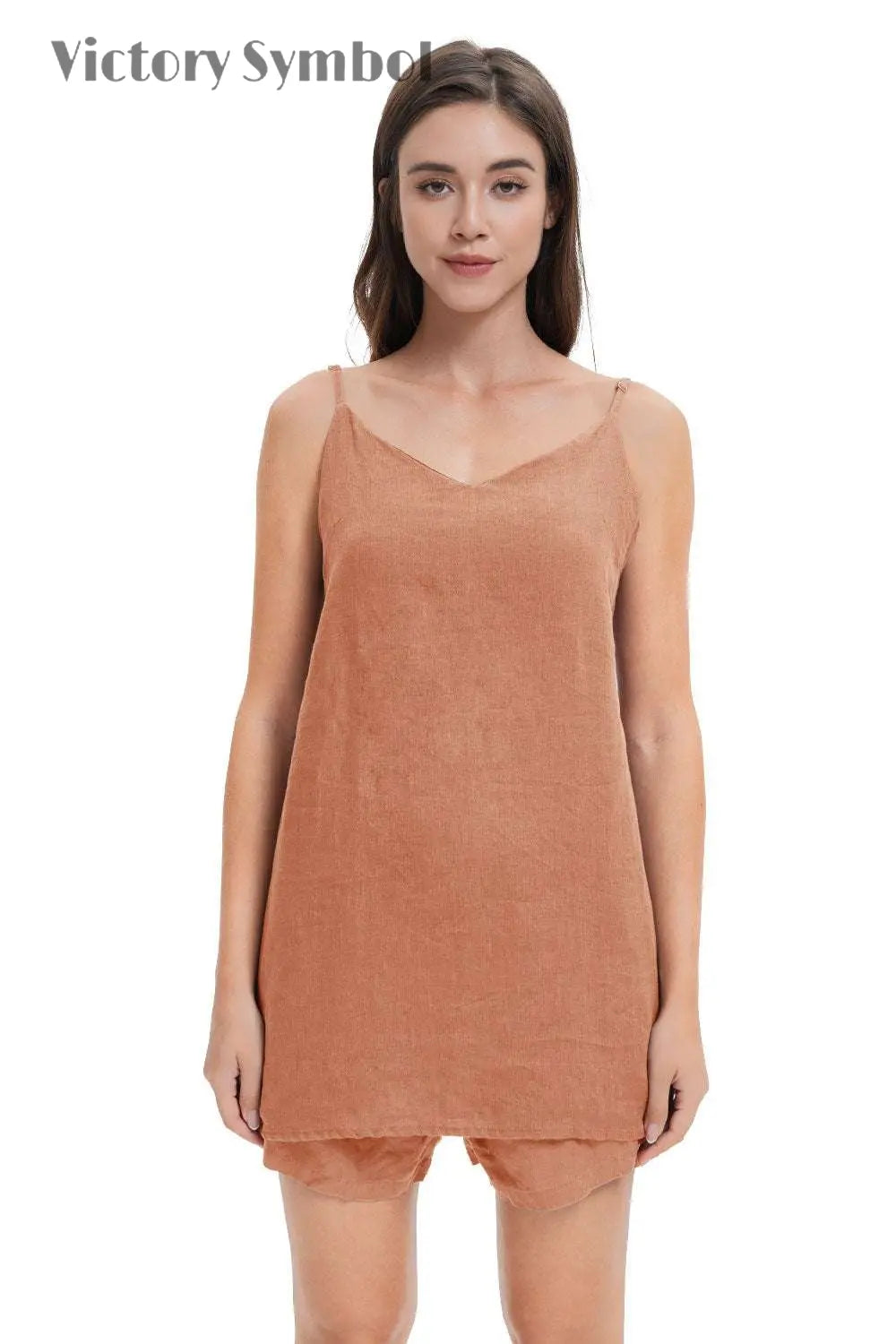 Hazelnut Women's Linen Camisole-victory symbol