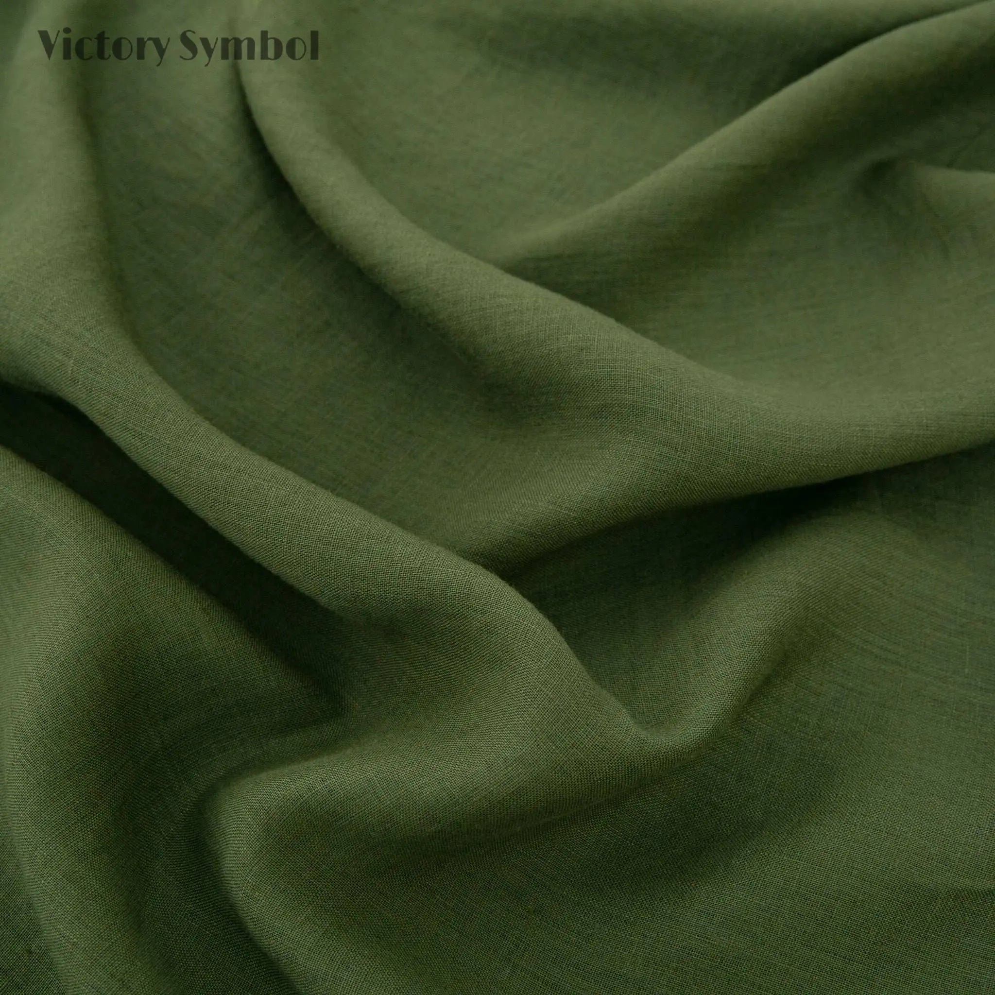 Juniper Green 100% Organic Linen Flat Sheet - Victory Symbol