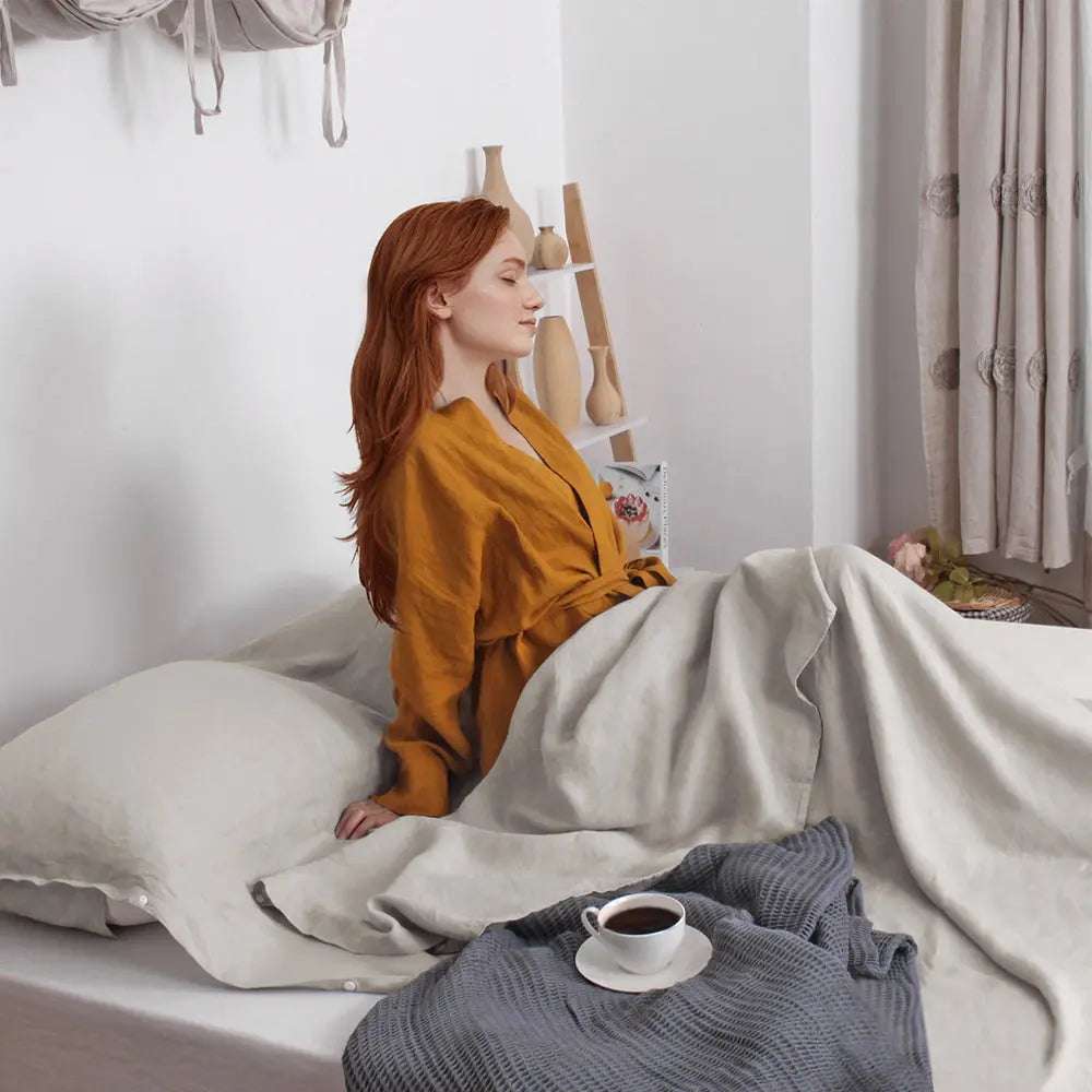Khaki 100% Linen Portable Bed Sheet,Sleeping Bag Liner for Hotel and Travel,Sleep Sack Adult-Ultra Lightweight Backpacking with Zipper.