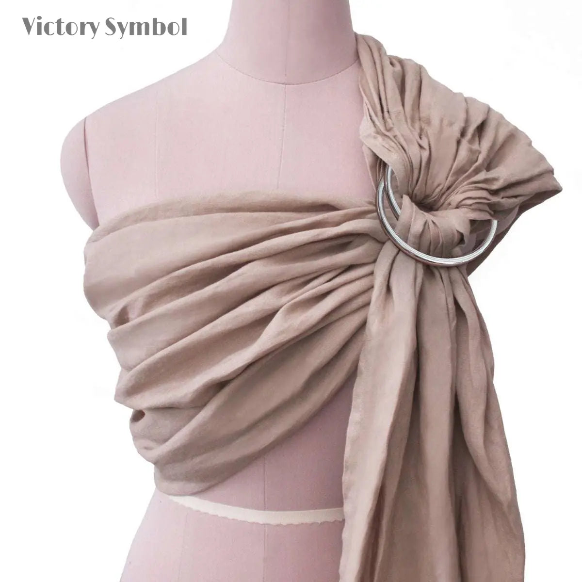 Khaki 100% Organic Linen Ring Sling-victory symbol