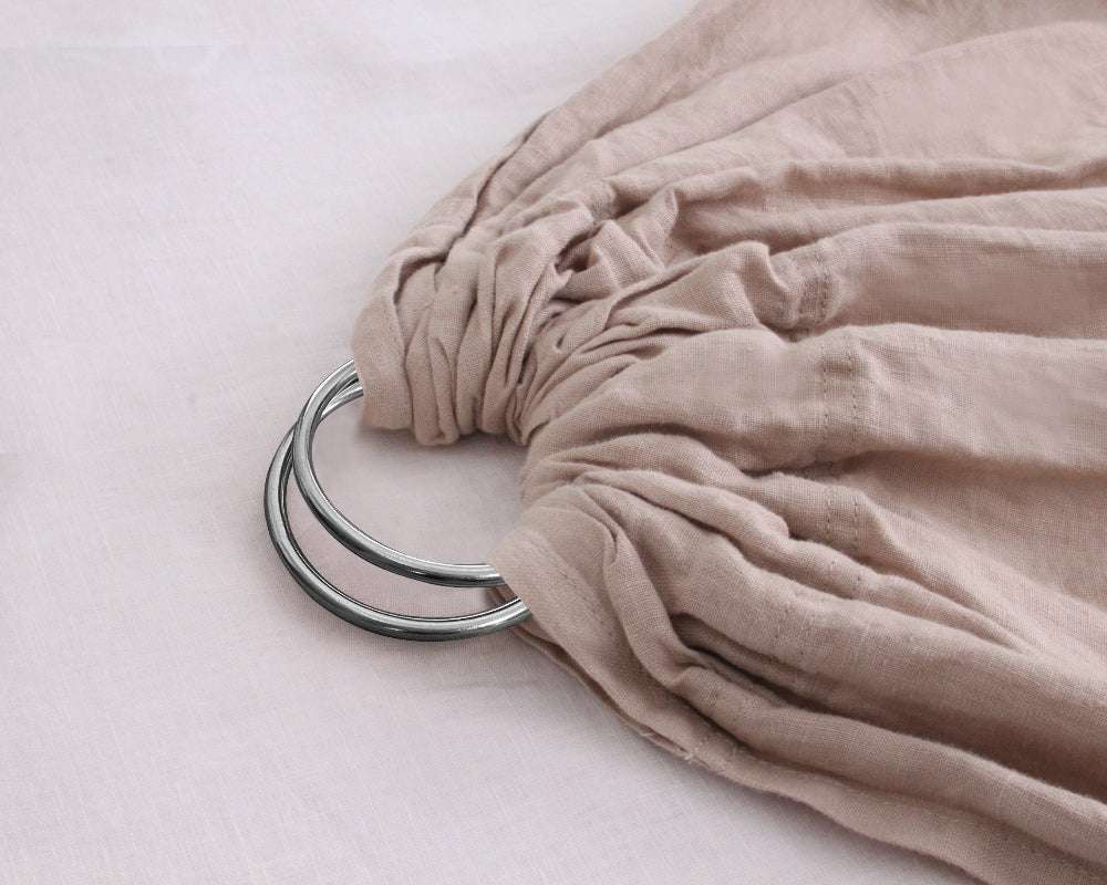Khaki 100% Organic Linen Ring Sling-victory symbol