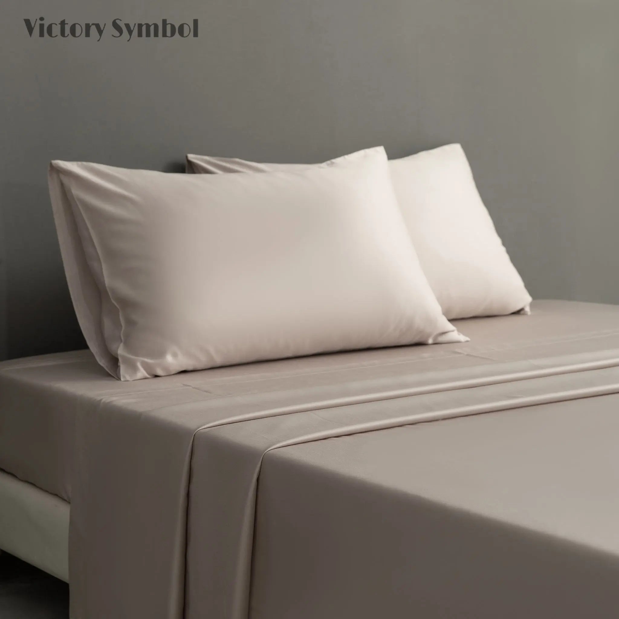 Khaki 100% Tencel Sheets Set - Victory Symbol