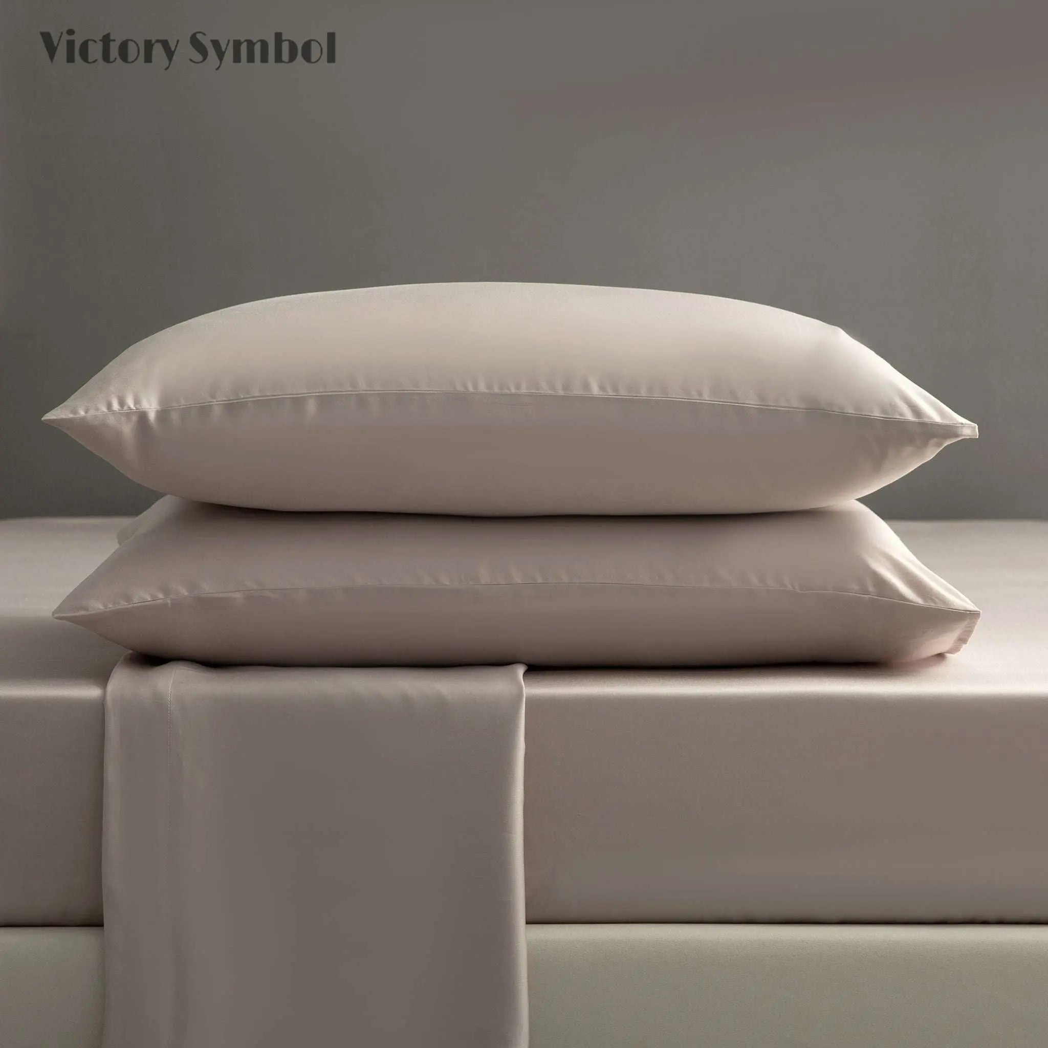 Khaki 100% Tencel Sheets Set - Victory Symbol