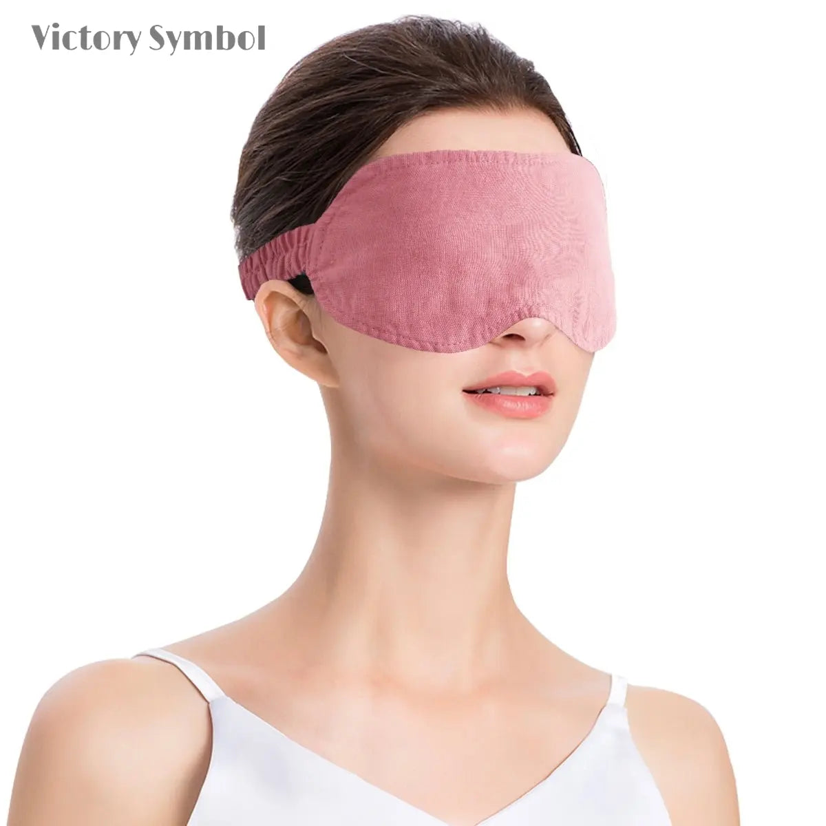 Light Plum 100% Organic Linen Eye Mask - Victory Symbol