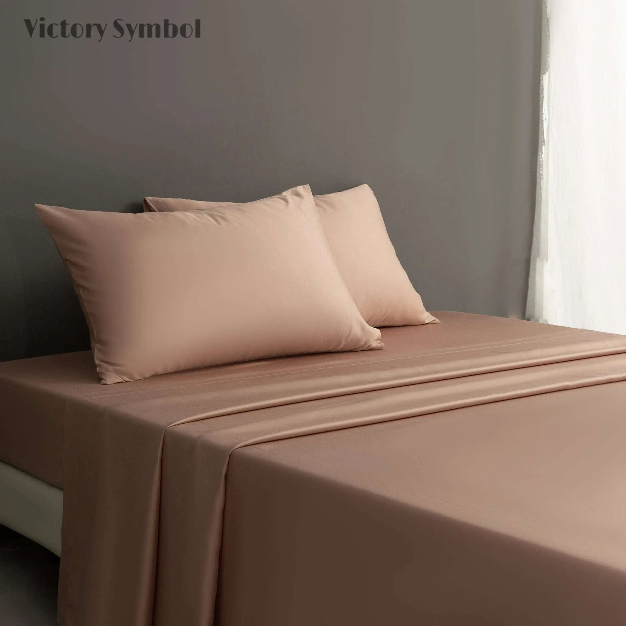 Light Terracotta 100% Tencel Sheets set - Victory Symbol