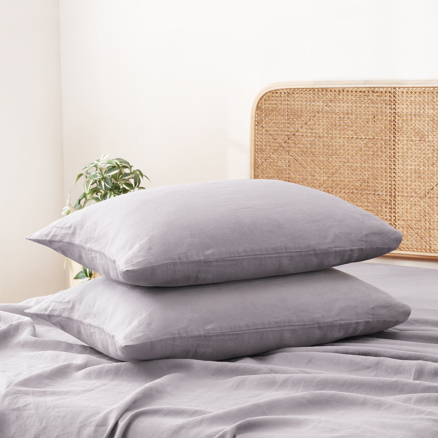Lilac Haze 100% Organic Linen Pillowcases-Victory Symbol