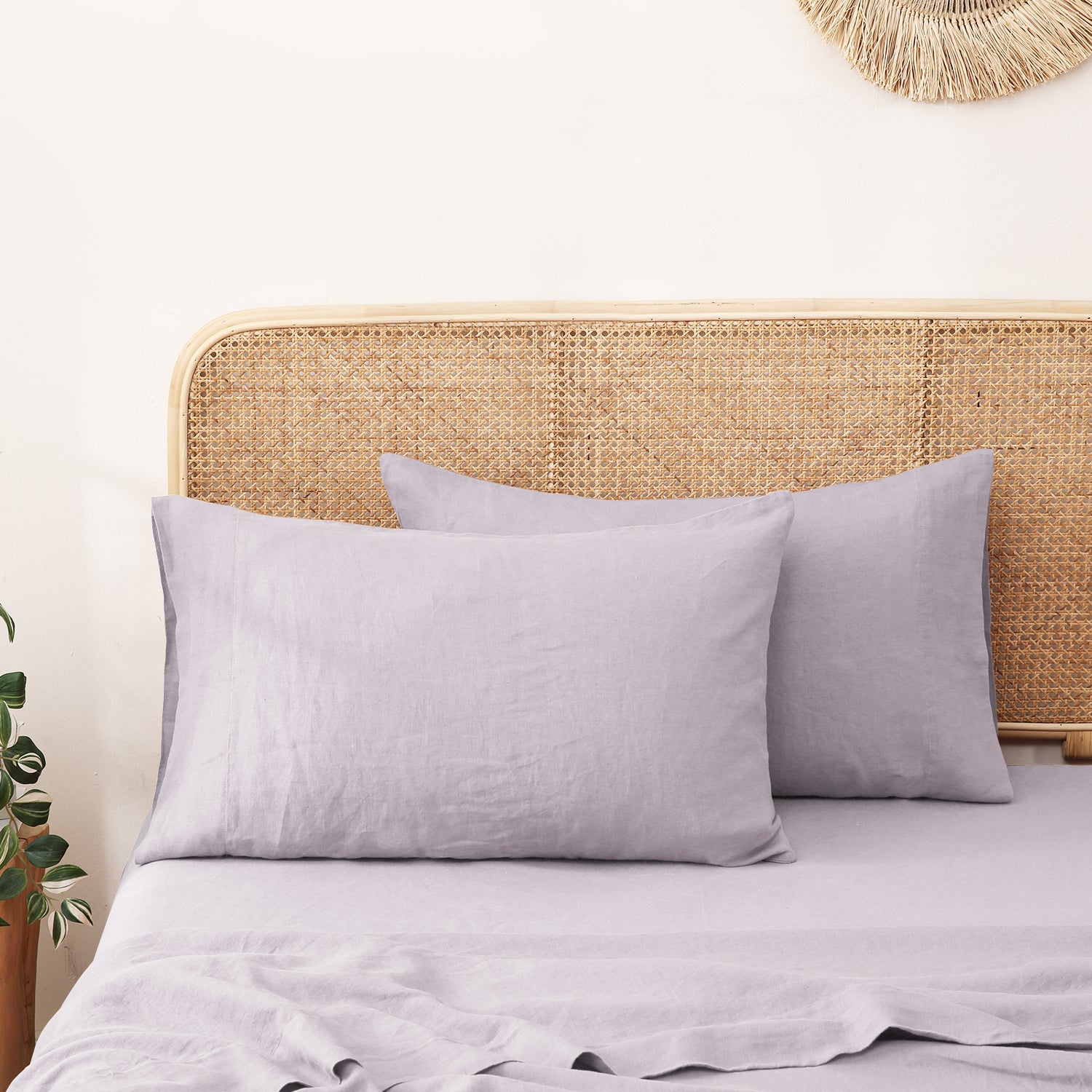 Lilac Haze 100% Organic Linen Pillowcases-Victory Symbol