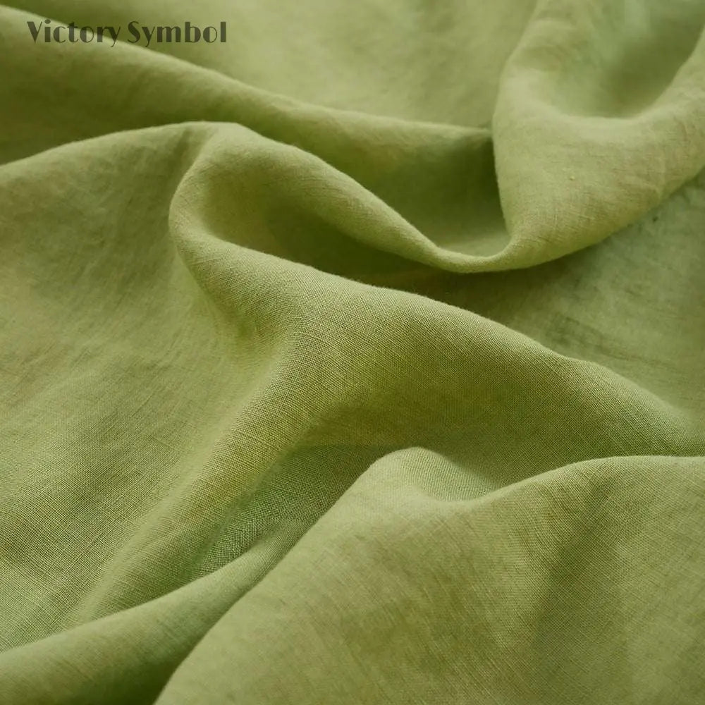 Lime Green 100% Organic Linen Fitted Sheet - Victory Symbol