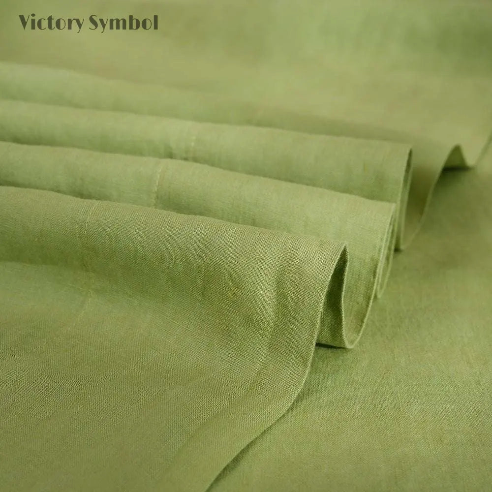Lime Green 100% Organic Linen Flat Sheet - Victory Symbol