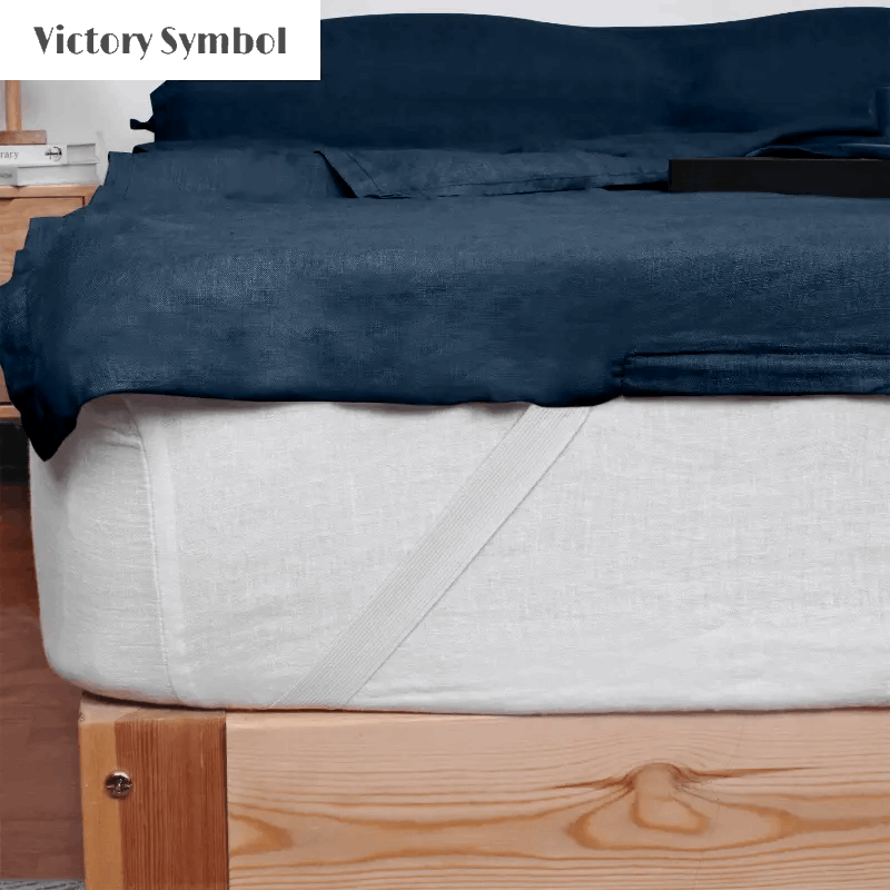 Navy 100% Linen Portable Bed Sheet,Sleeping Bag Liner for Hotel and Travel,Sleep Sack Adult - Ultra Lightweight Backpacking with Zipper - Victory Symbol