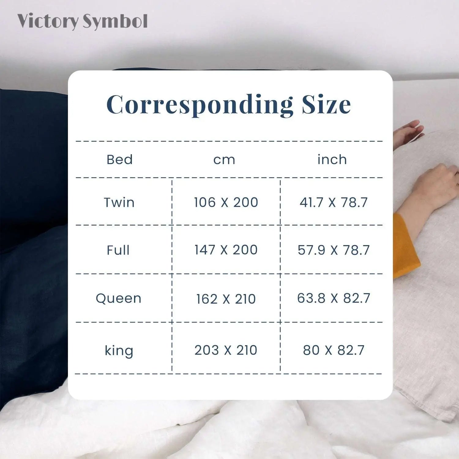Navy 100% Linen Portable Bed Sheet-victory symbol