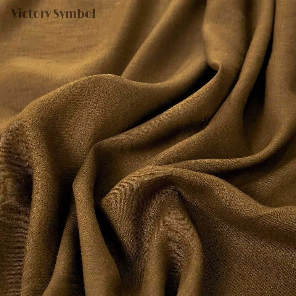 Pinecone Brown 100% Organic Linen Fitted Sheet - Victory Symbol