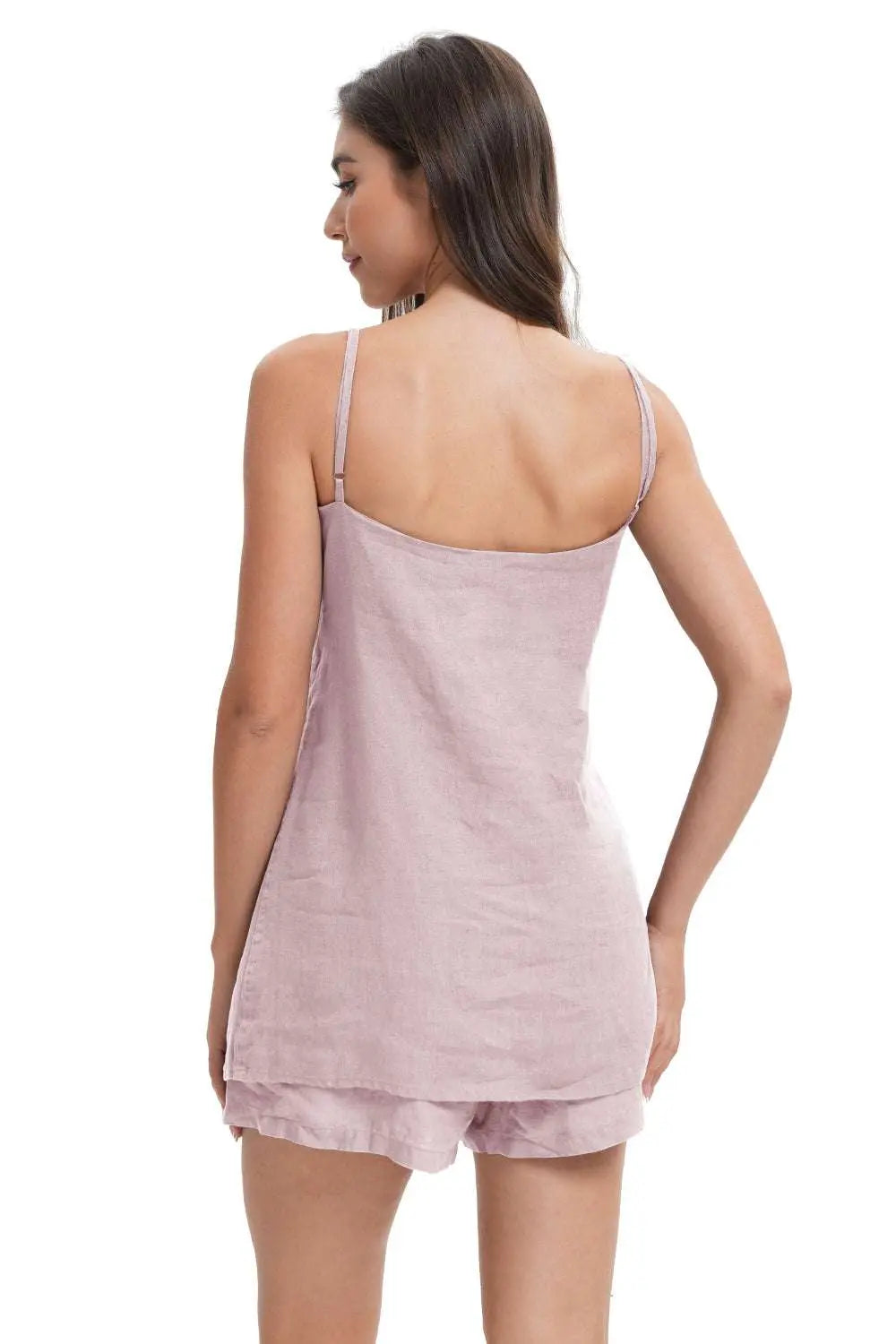 Pink Purple Women's Linen Camisole Tank Top-victory symbol