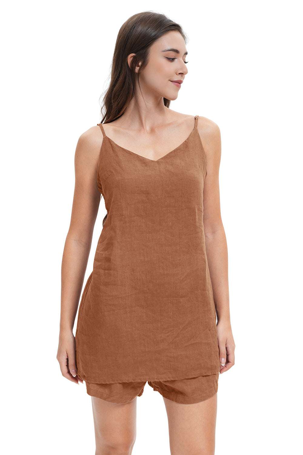 Rust Women's Linen Camisole Tank Top-victory symbol