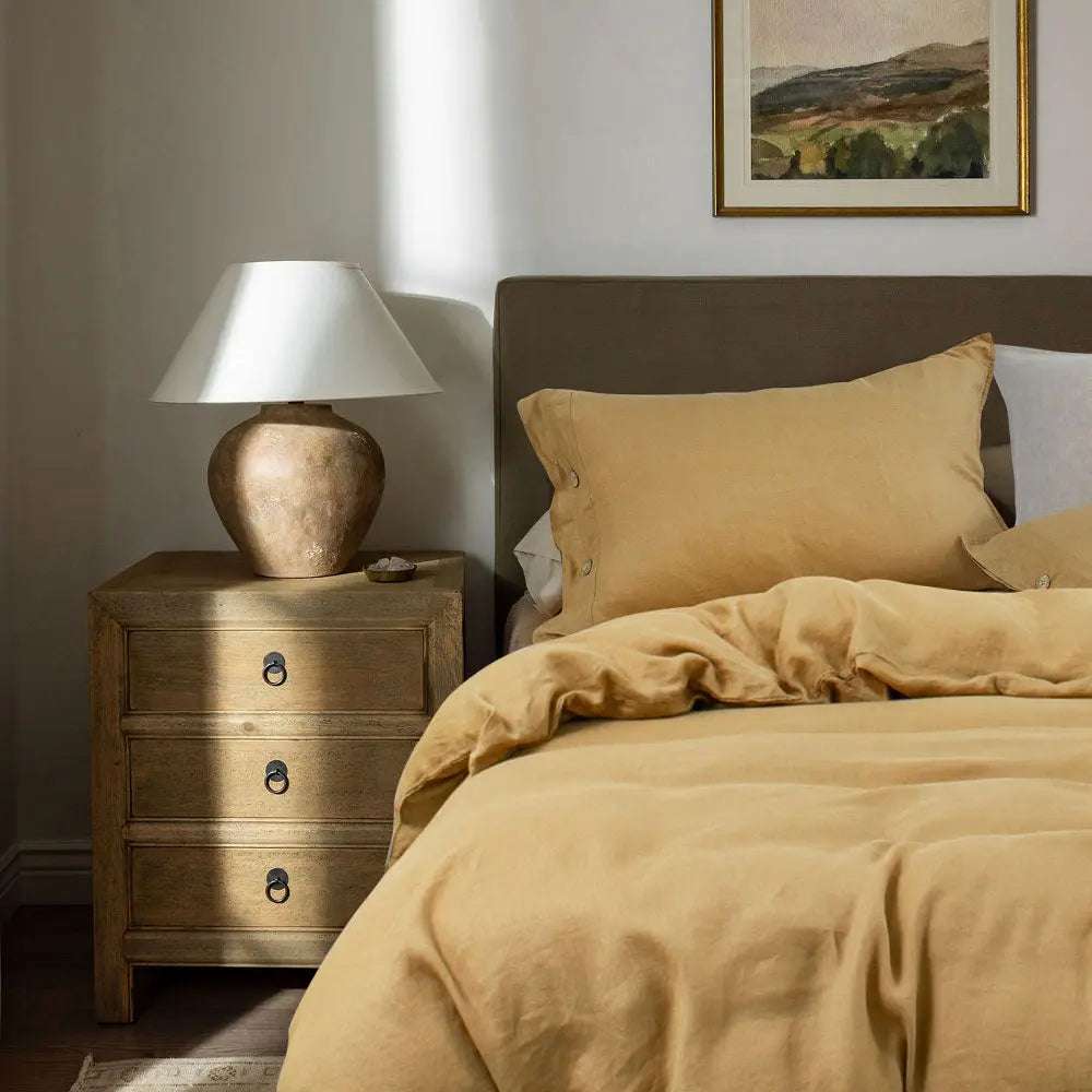 Sandy Beige 100% Organic Linen Duvet Cover (Only 1 Piece).