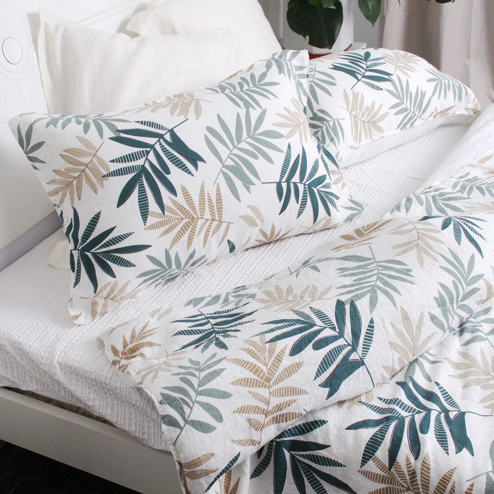 Tropical Rainforest 100% Organic Linen Duvet Cover Set-victory symbol