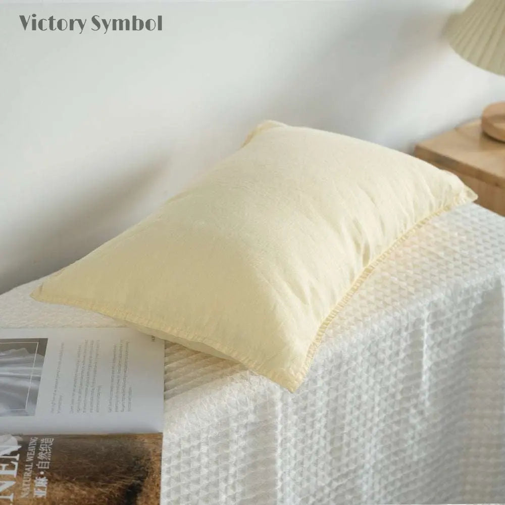 Vanilla Yellow 100% Organic Linen Lumbar Pillowcases