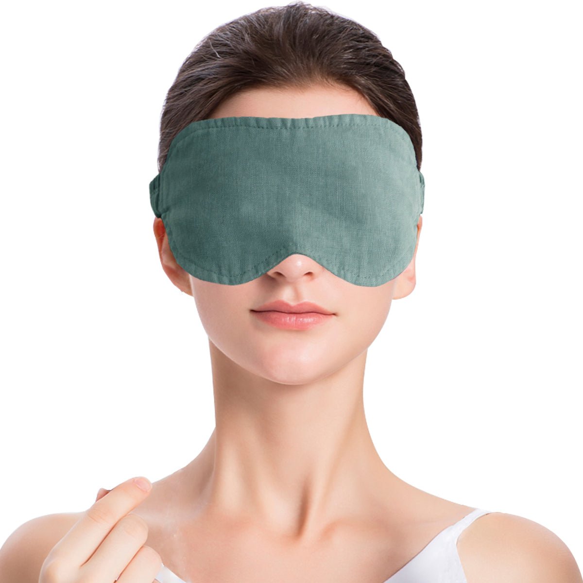 Blue Grey 100% Organic Linen Eye Mask - Victory Symbol