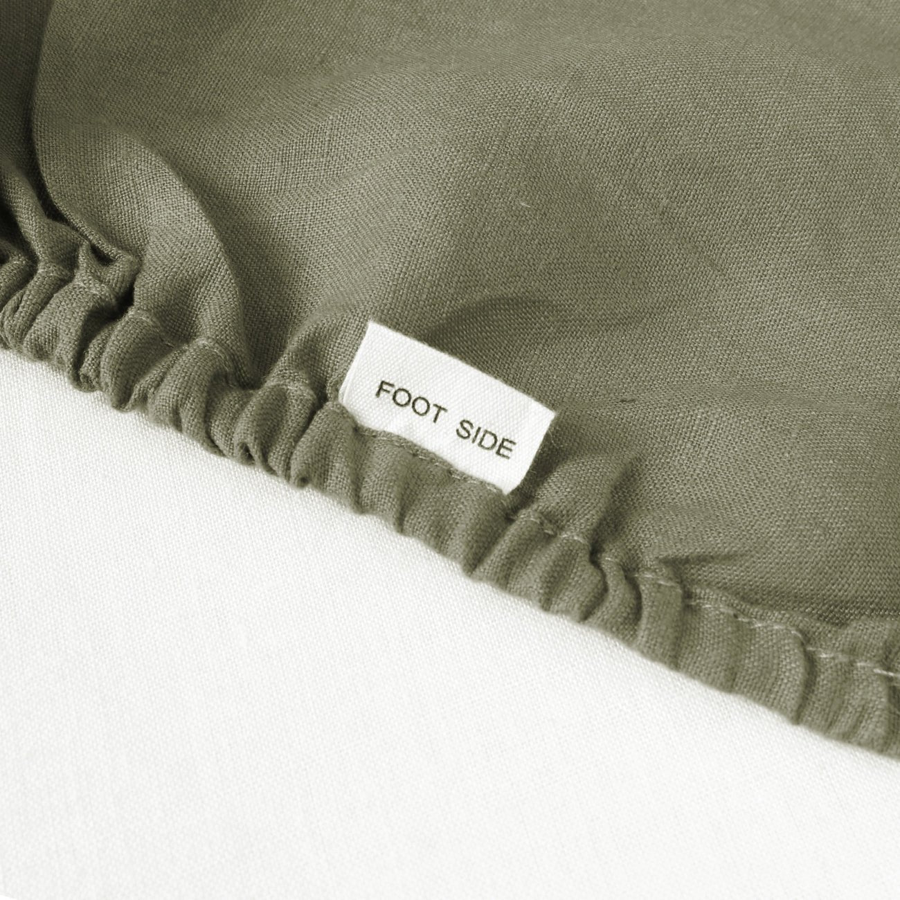 Burnt Olive 100% Organic Linen Fitted Sheet - Victory Symbol