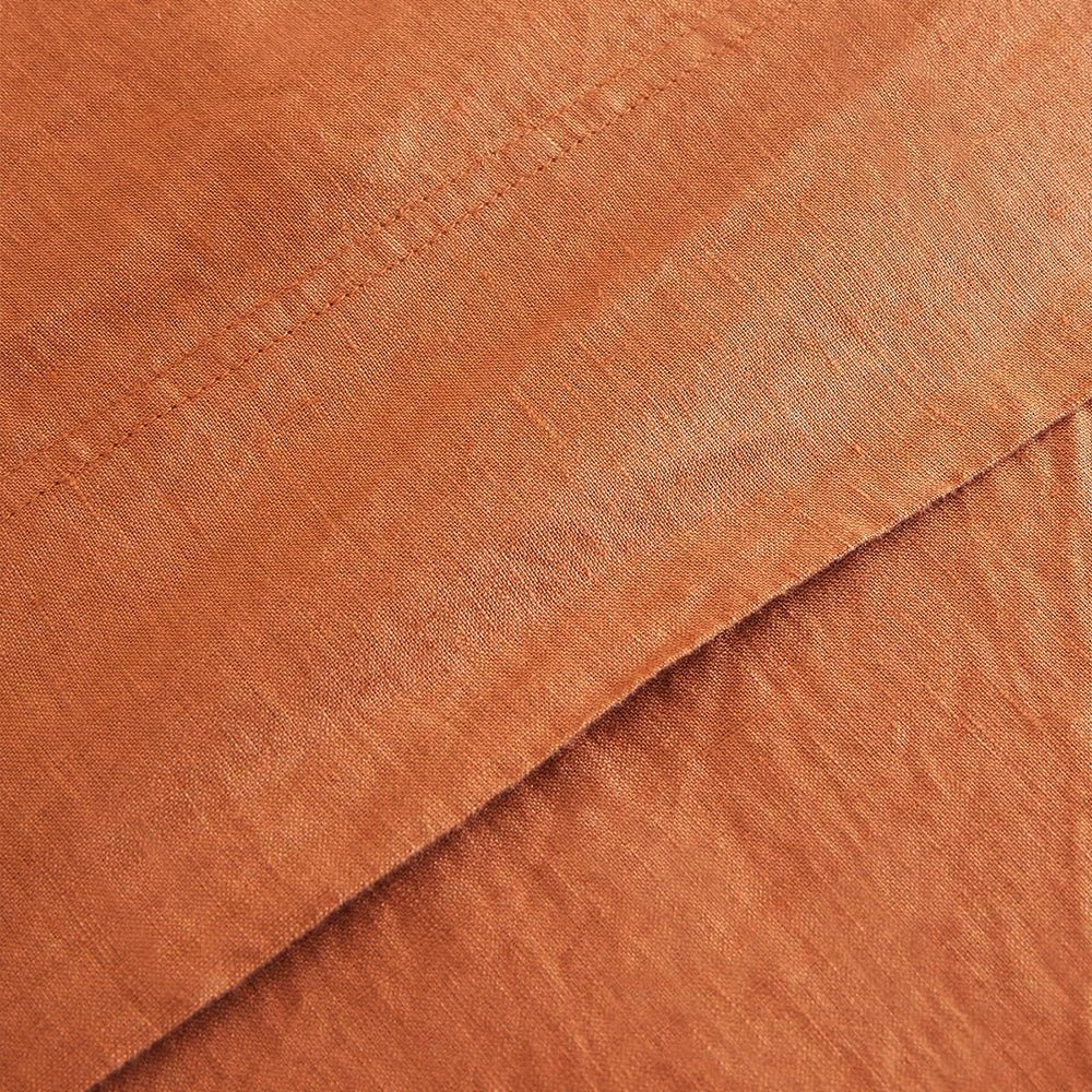 Caramel 100% Organic Linen Flat Sheet - Victory Symbol