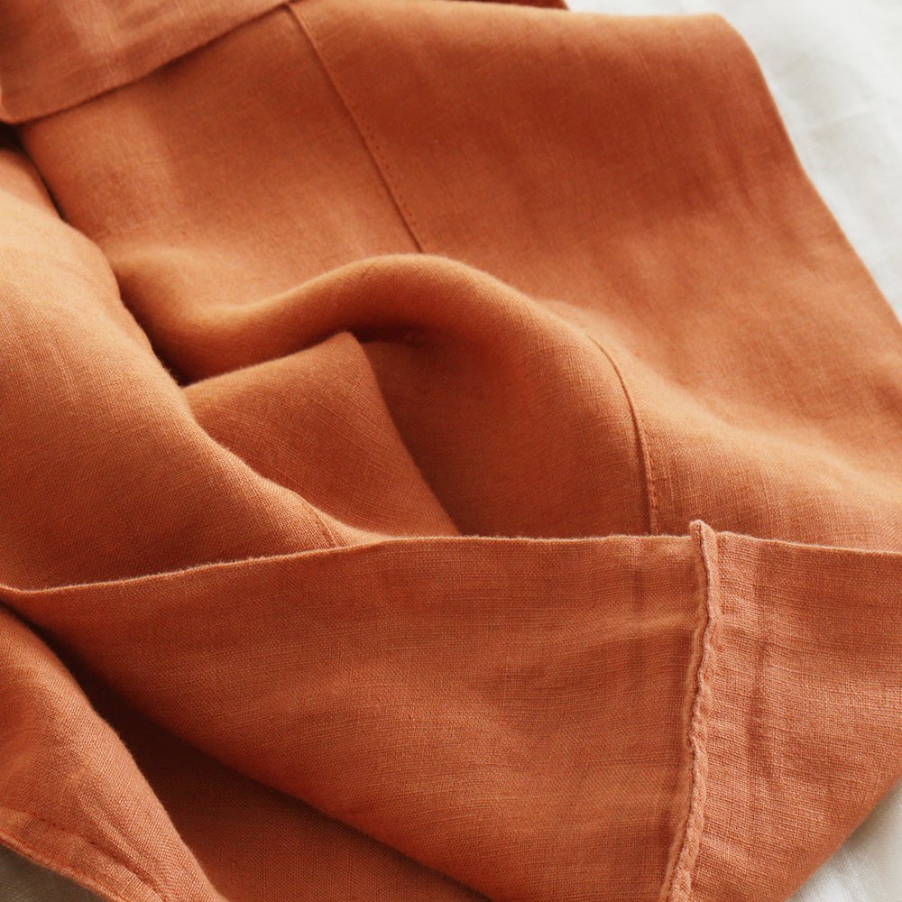 Caramel 100% Organic Linen Pillowcases - Victory Symbol