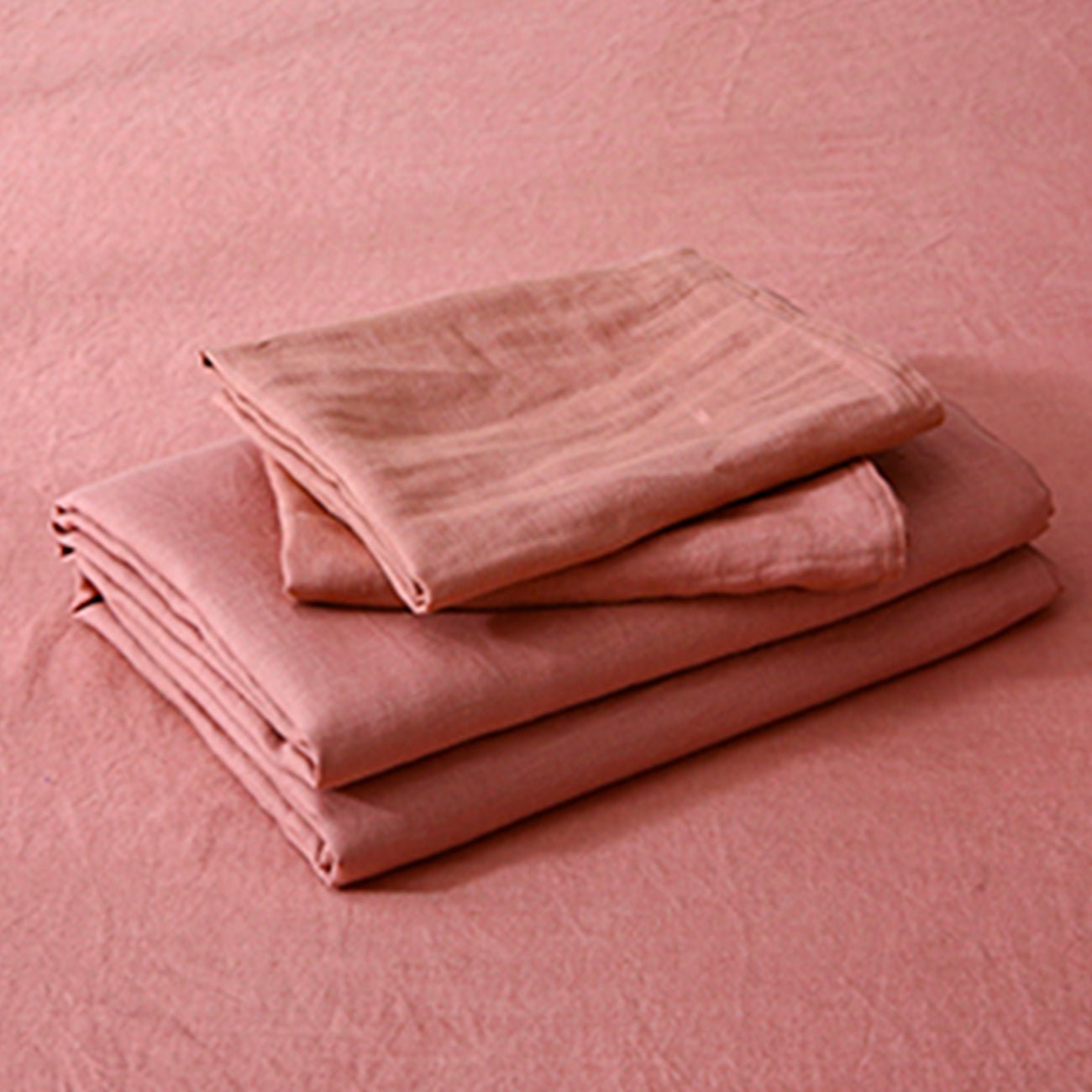 Clay Red 100% Organic Linen Flat Sheet - Victory Symbol