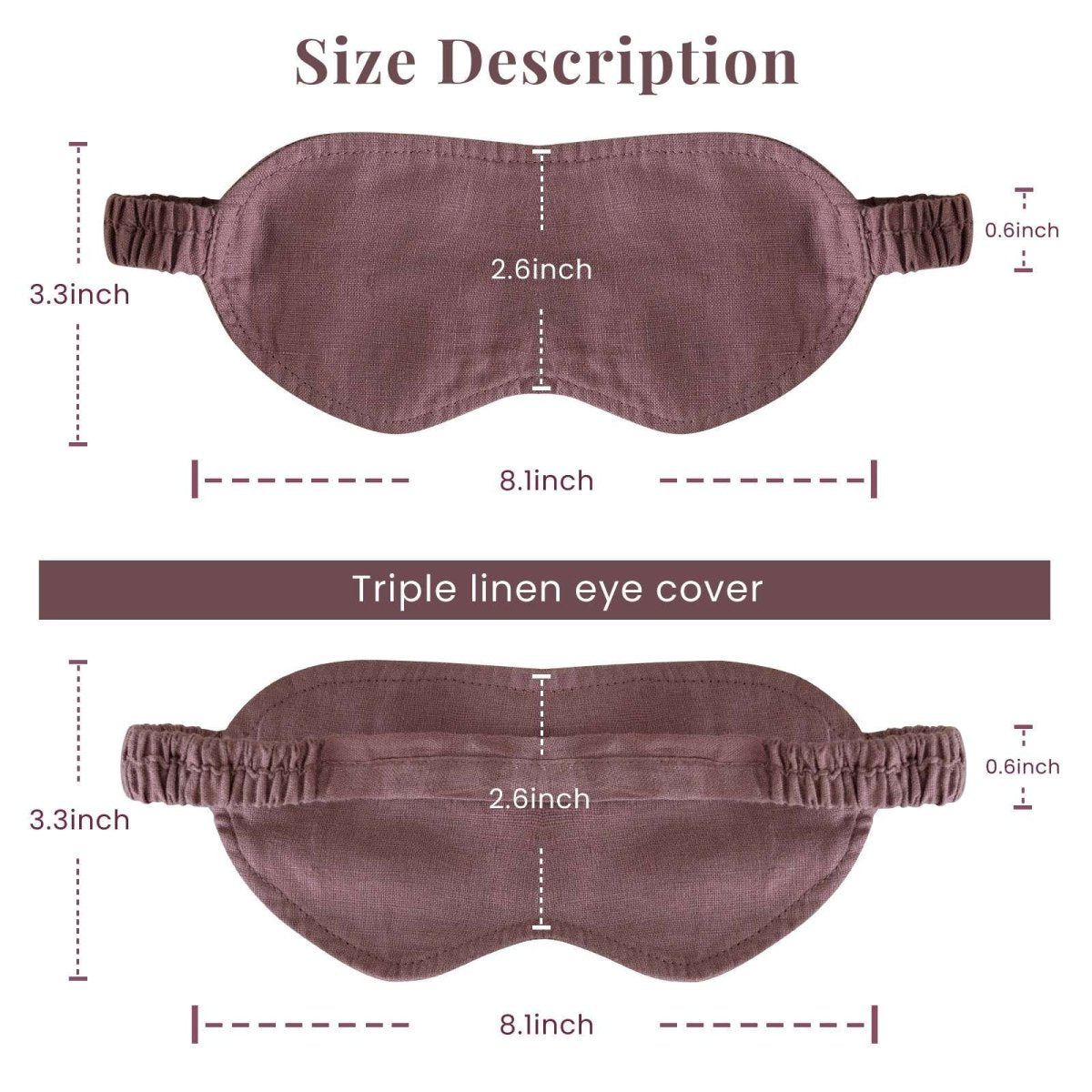 Cocoa 100% Organic Linen Eye Mask - Victory Symbol