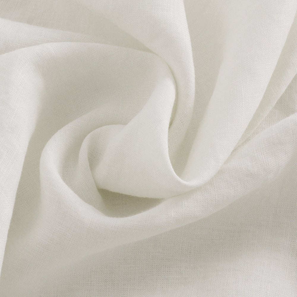 Creamy White 100% Organic Linen Fitted Sheet - Victory Symbol