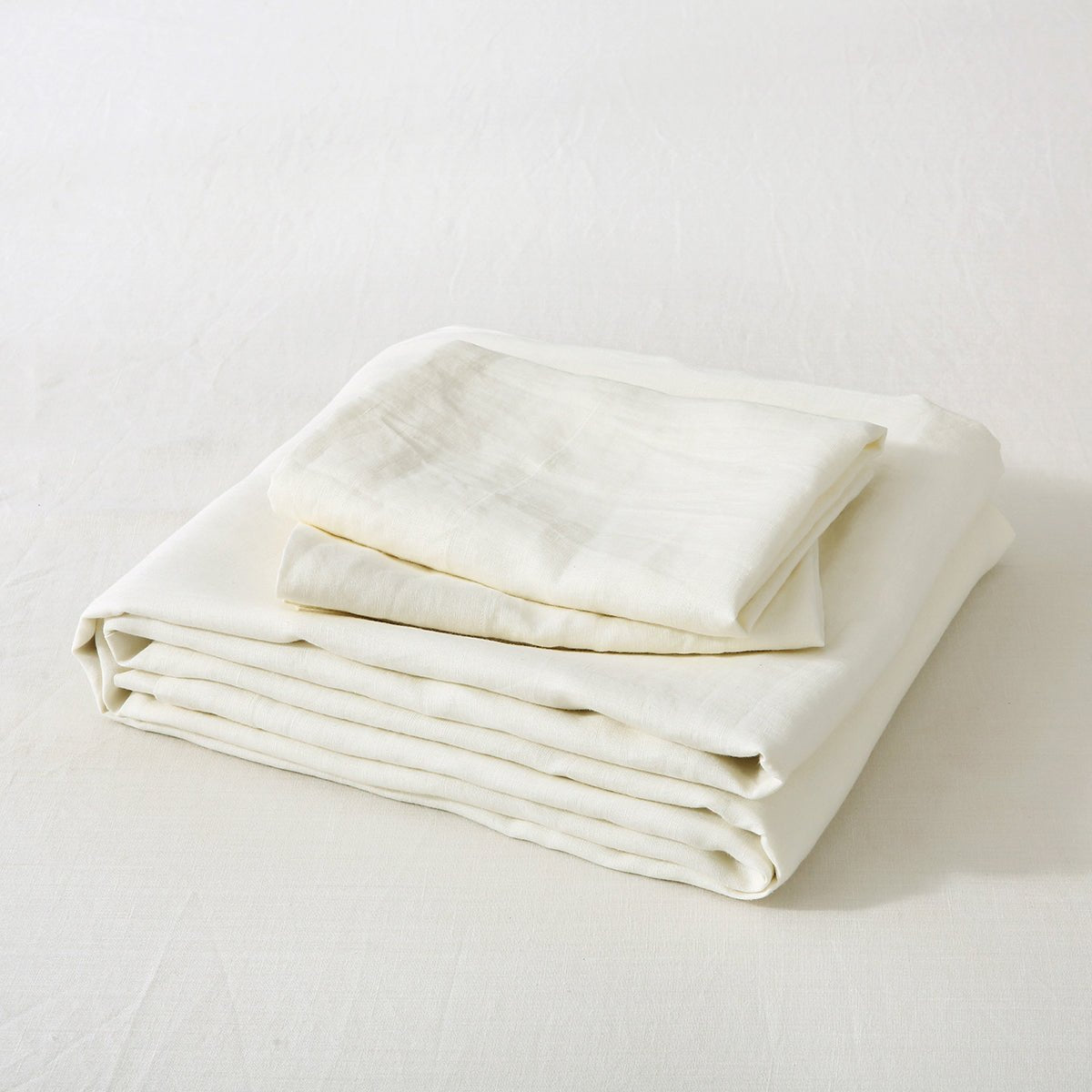 Creamy White 100% Organic Linen Sheets Set - Victory Symbol