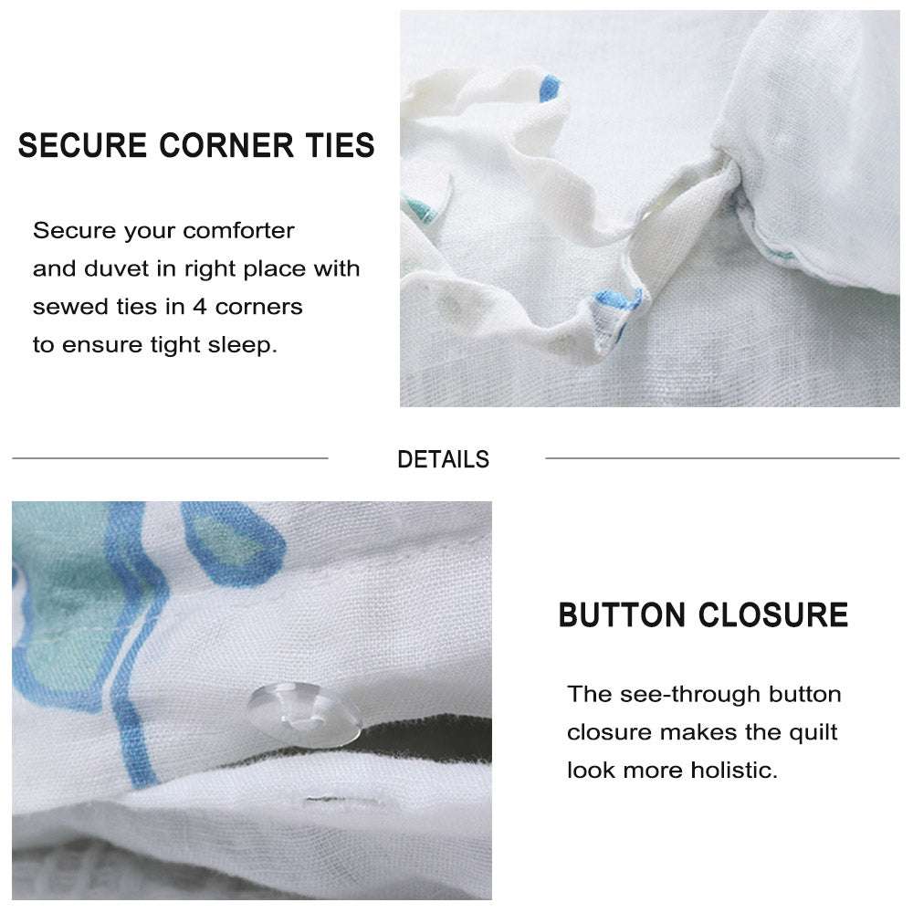 Garden Party Dream 100% Organic Linen Duvet Cover Set - Victory Symbol
