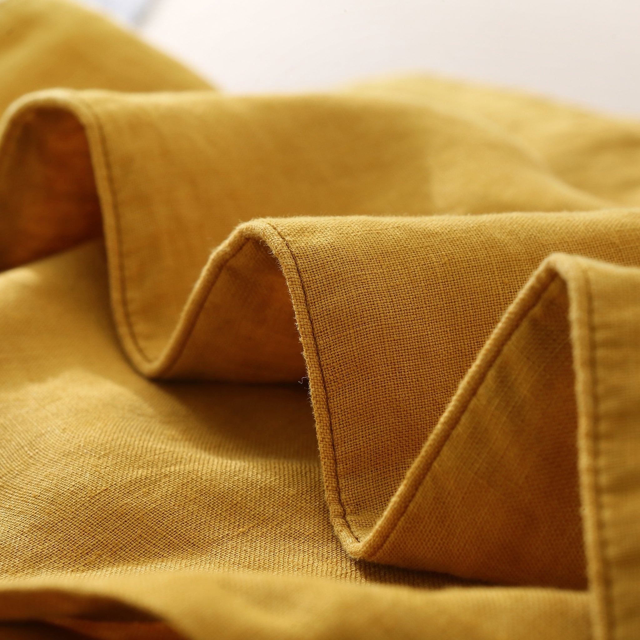 Ginger Yellow 100% Organic Linen Euro Pillowcases With Yellow Edge - Victory Symbol