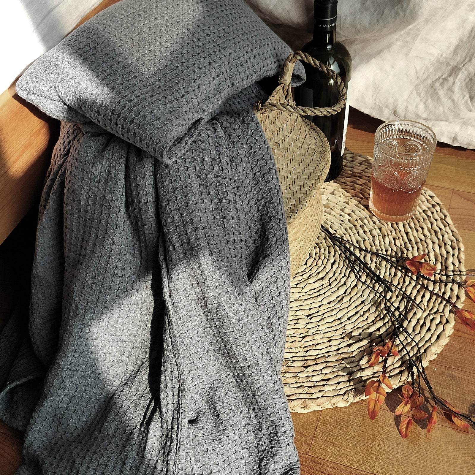 Gray 100% Organic Bamboo Blanket-Victory Symbol